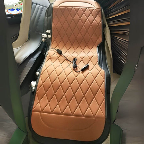 Center heated seat cushion showing advanced warmth distribution technology for full comfort.
