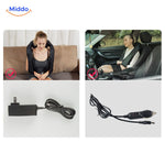 Neck and shoulder massage combining kneading action with infrared warmth therapy.