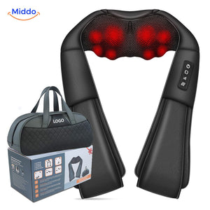 Portable neck and shoulder massager with ergonomic design and deep kneading technology.