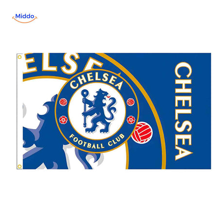 Chelsea FC emblem flag with distinctive design perfect for club supporters.