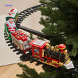 ChristmasRail steam locomotive engine with holiday lights and detailed features.