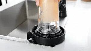 CleanTap glass cleaner in use