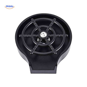 CleanTap round black glass rinser