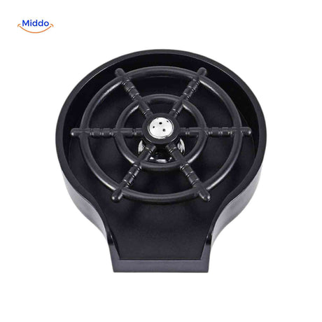 CleanTap round black glass rinser