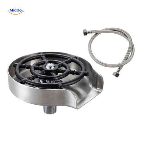 CleanTap stainless steel glass rinser with connector