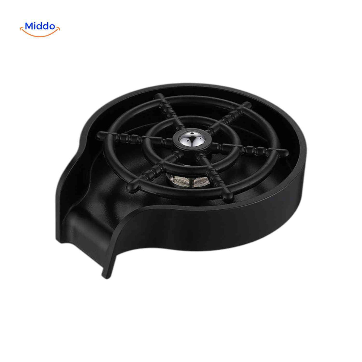 CleanTap black glass rinser for a bar