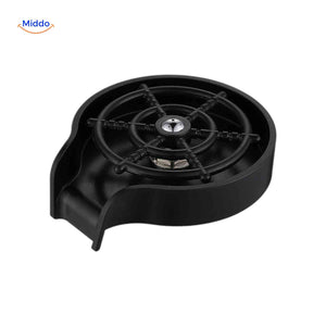 CleanTap black glass rinser for a bar