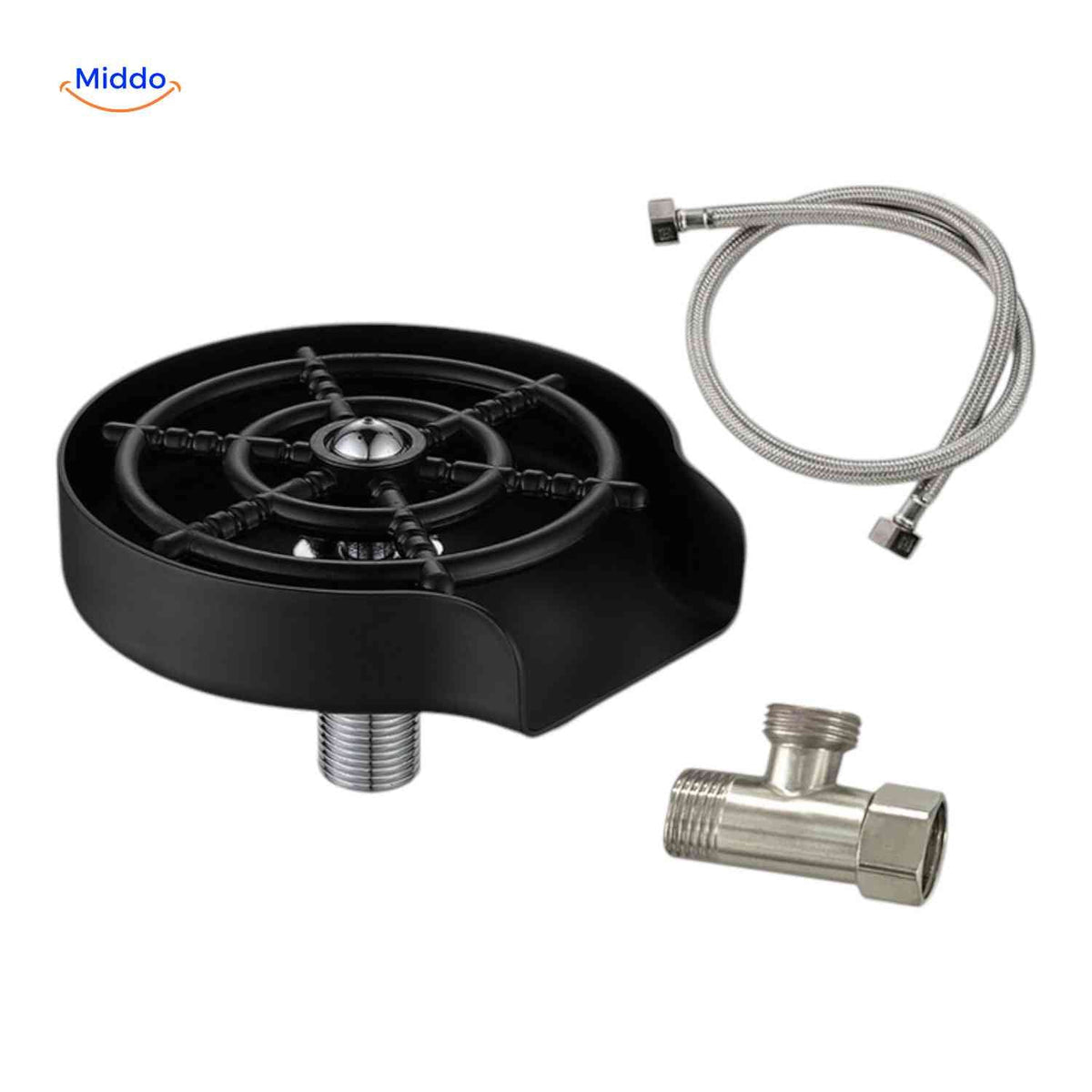 CleanTap black rinse unit with water connection