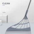 CLEANX all-in-one broom with adjustable silicone mop head for sweeping and floor cleaning.