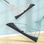 CLEANX broom with dual-function floor brush and dust wiper for comprehensive floor care.