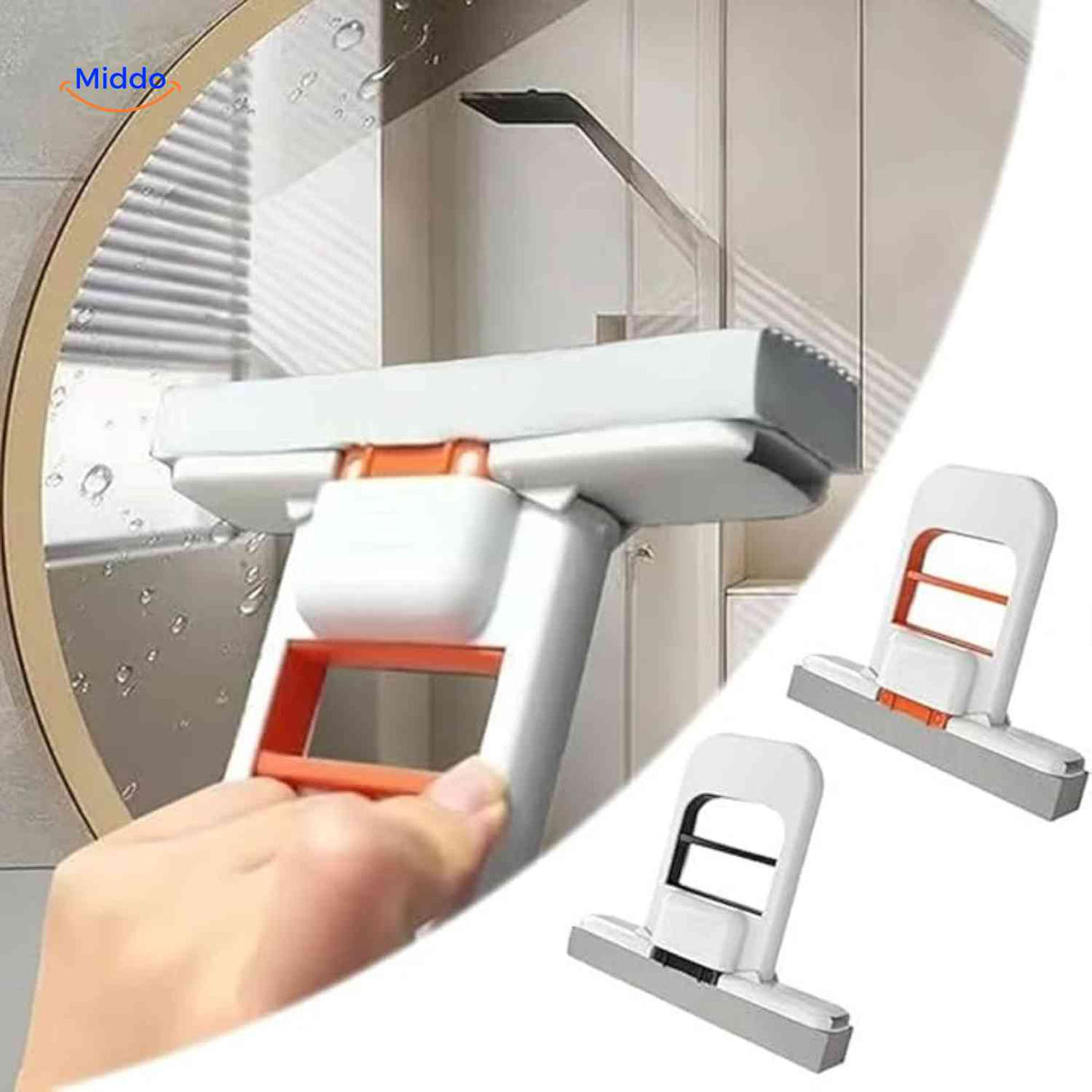 Cleanzy foldable mop stores compactly and hangs conveniently for easy organization.