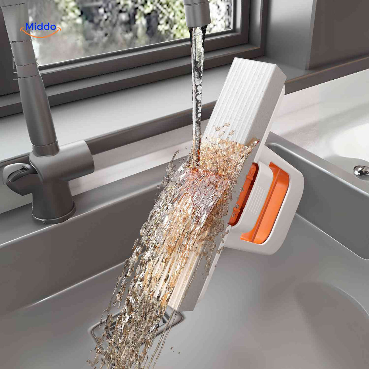 Cleanzy mop handles both wet and dry cleaning on any household surface.