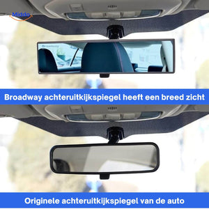 ClearView mirror providing enhanced visibility of the vehicle rear and blind areas.