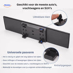 Wide-angle rearview mirror with enhanced safety features and visibility technology.