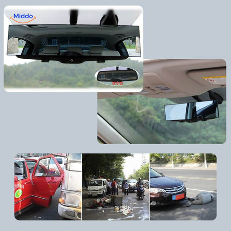 Wide-view rearview mirror enhancing vehicle safety with expanded rear visibility.