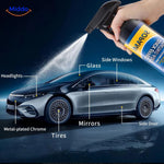 Step-by-step application process guide for glass coating spray installation.
