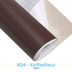 Coffee brown leather repair patch matches mid-tone upholstered furniture.