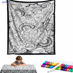ColorFlow coloring blanket - Floral Mandala
