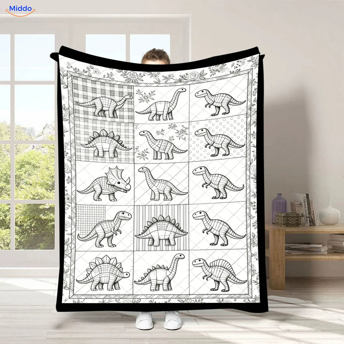 ColorFlow coloring blanket - Dinosaurs in Panels