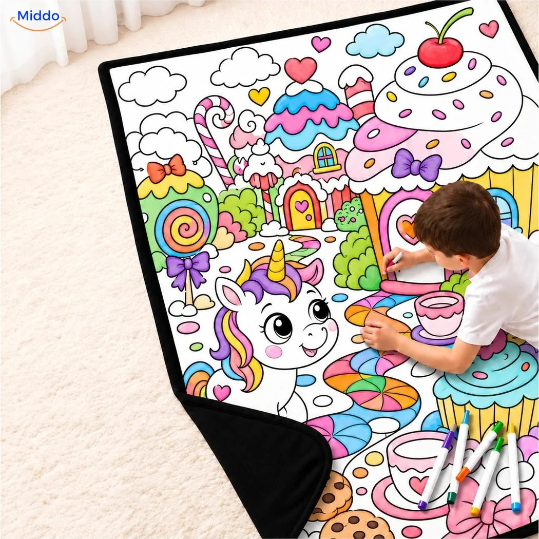 ColorFlow coloring blanket - Unicorn in Candy Land