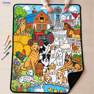 ColorFlow coloring blanket - Dogs on the Farm