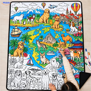 ColorFlow coloring blanket - Dogs Around the World