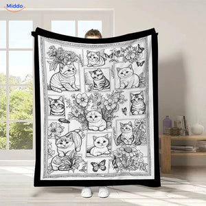 ColorFlow coloring blanket - Cats and Floral Frames