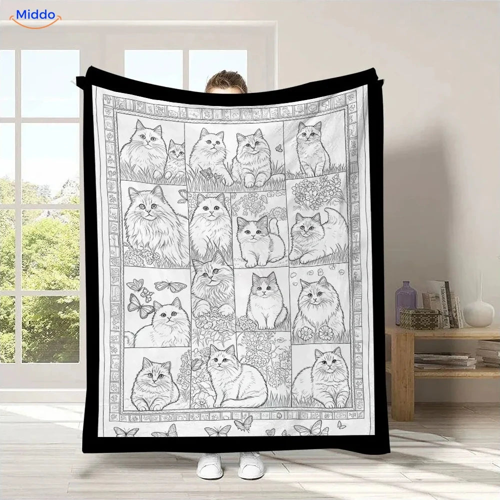 ColorFlow coloring blanket - Cats in Panels