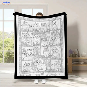 ColorFlow coloring blanket - Cats in Panels