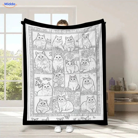 ColorFlow coloring blanket - Cats in Panels