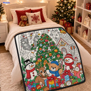 ColorFlow coloring blanket - Christmas Tree and Snowmen