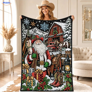 ColorFlow coloring blanket - Santa on the Ranch
