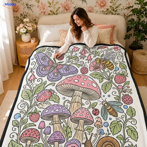 ColorFlow coloring blanket - Mushrooms and Butterflies