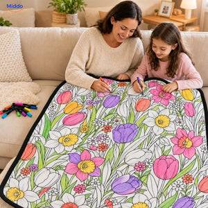ColorFlow coloring blanket - Tulips and Flowers