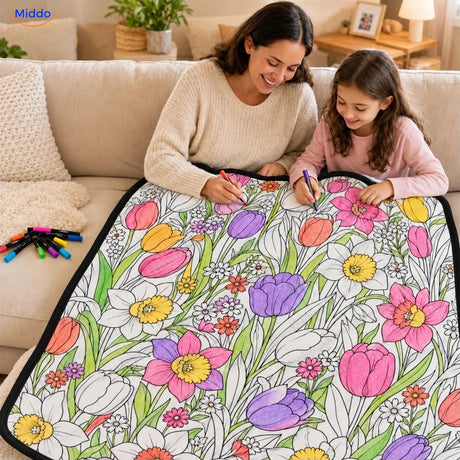 ColorFlow coloring blanket - Tulips and Flowers