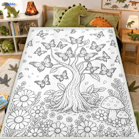 ColorFlow coloring blanket - Butterfly Tree