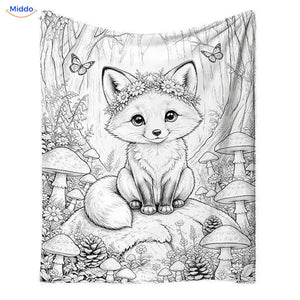 ColorFlow coloring blanket - Little Fox in the Forest