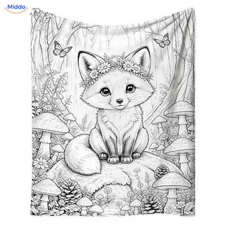 ColorFlow coloring blanket - Little Fox in the Forest