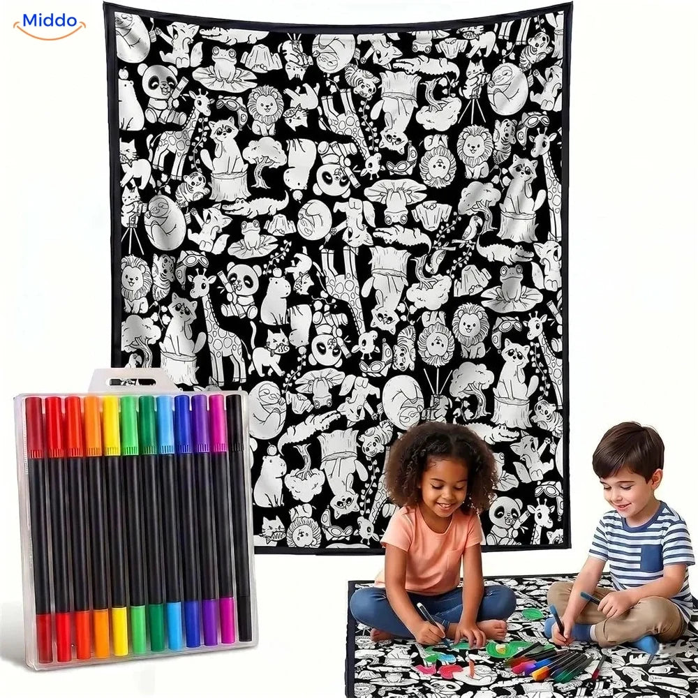 ColorFlow coloring blanket - Happy Animal Mix