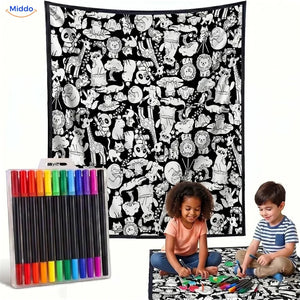 ColorFlow coloring blanket - Happy Animal Mix