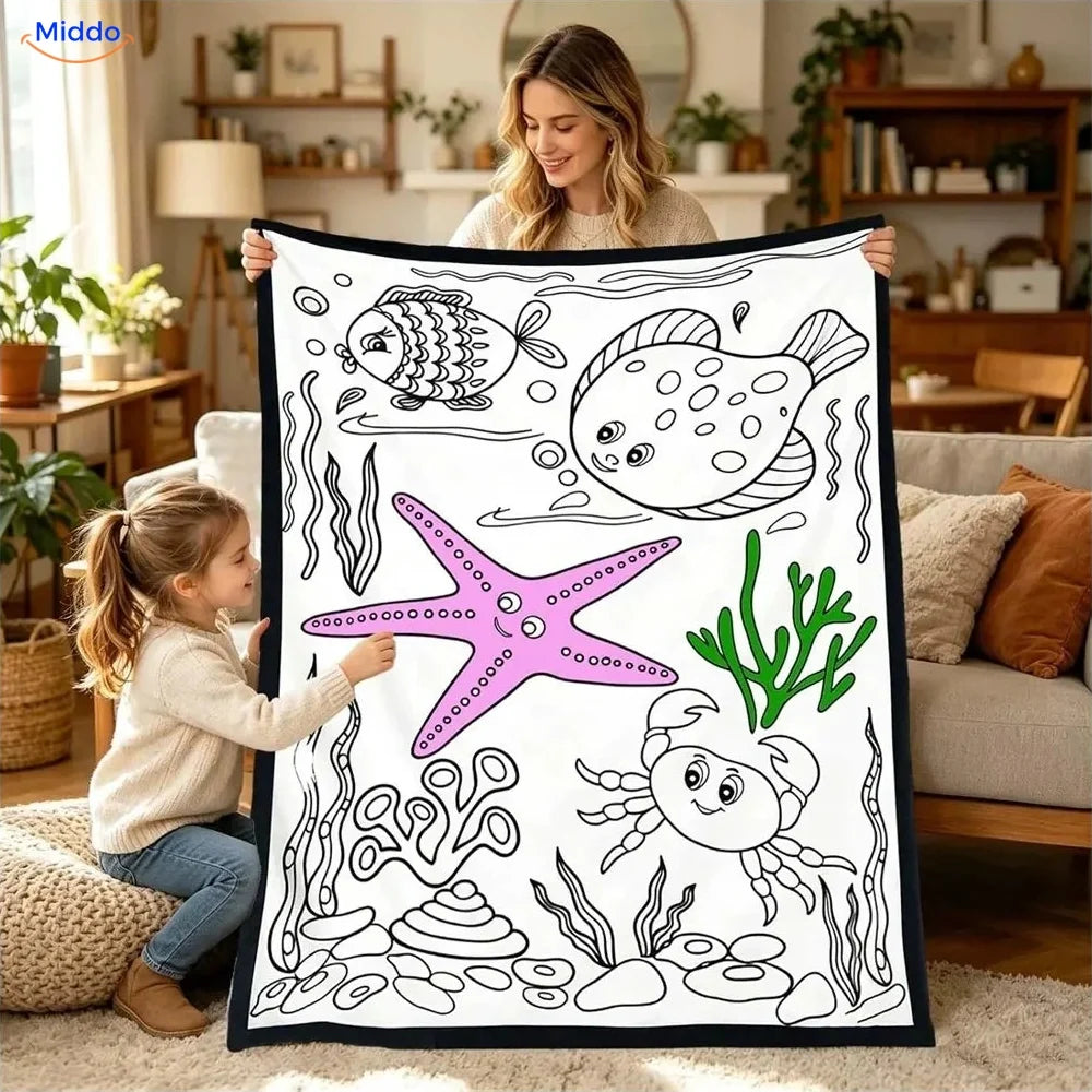 ColorFlow coloring blanket - Starfish and Sea Animals