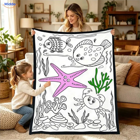 ColorFlow coloring blanket - Starfish and Sea Animals