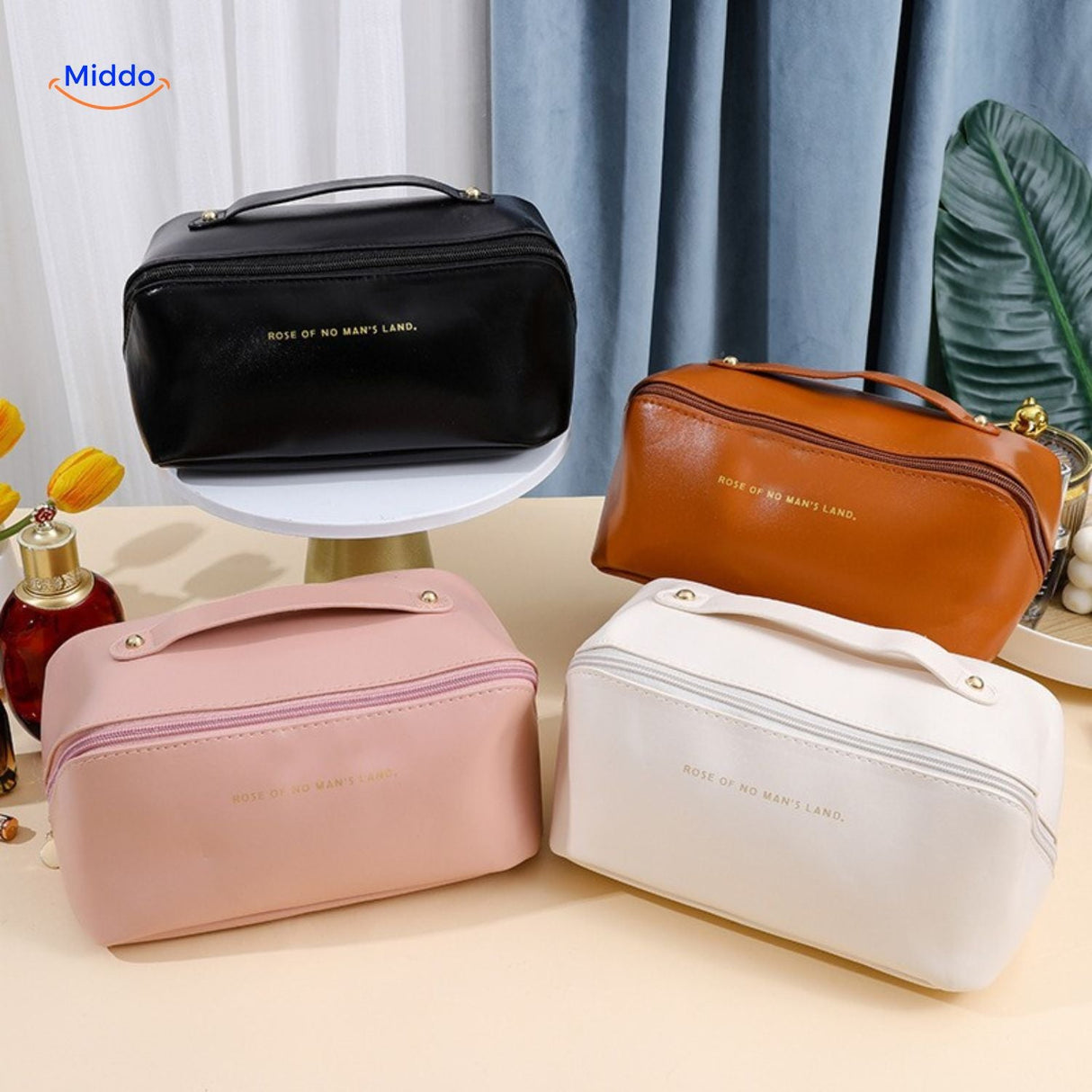Colorful makeup travel pouch for cosmetics storage