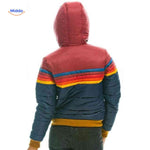 Colorwave women's quilted retro puffer jacket with hood, showcasing lightweight insulated design