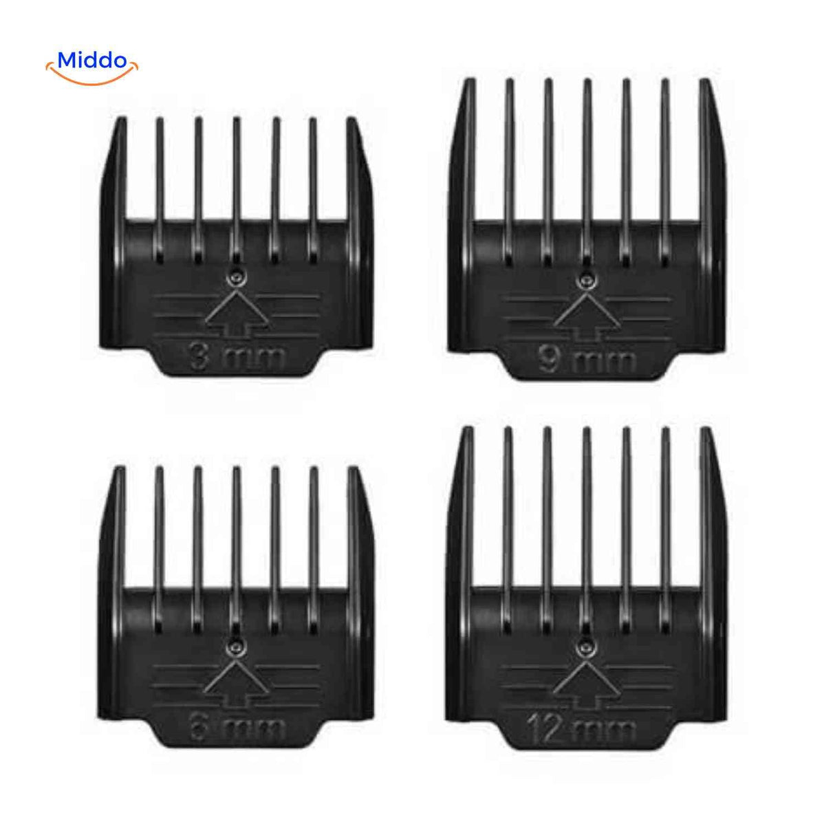 FurEase comb attachment set with 3mm, 6mm, 9mm, and 12mm lengths.