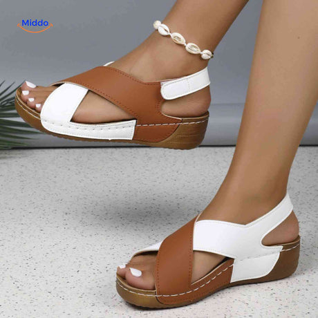 Orthopedic comfort sandals with supportive sole for all-day walking relief.
