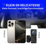 Compact dashcam design with powerful features in small form factor.