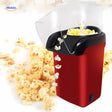 Compact mini popcorn maker showcasing sleek design and white finish.
