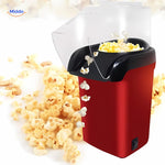 Compact mini popcorn maker showcasing sleek design and white finish.