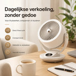 Compact fan delivers powerful performance in small space.